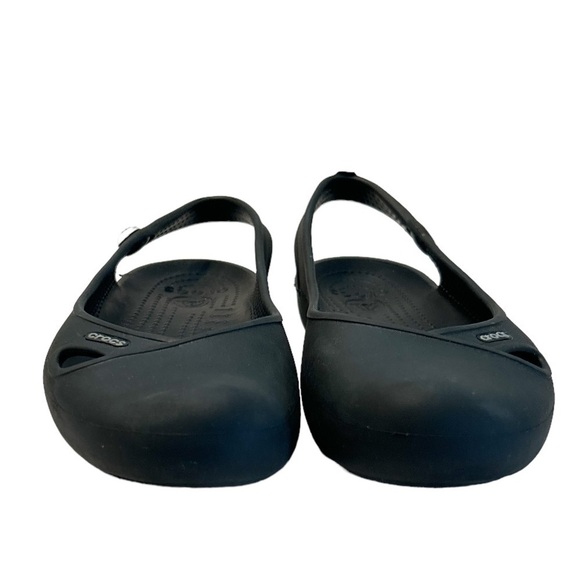 Crocs Olivia Black Jeweled Slingbacks Slip On Ballet Flats Rubber Size 7 - Picture 3 of 9